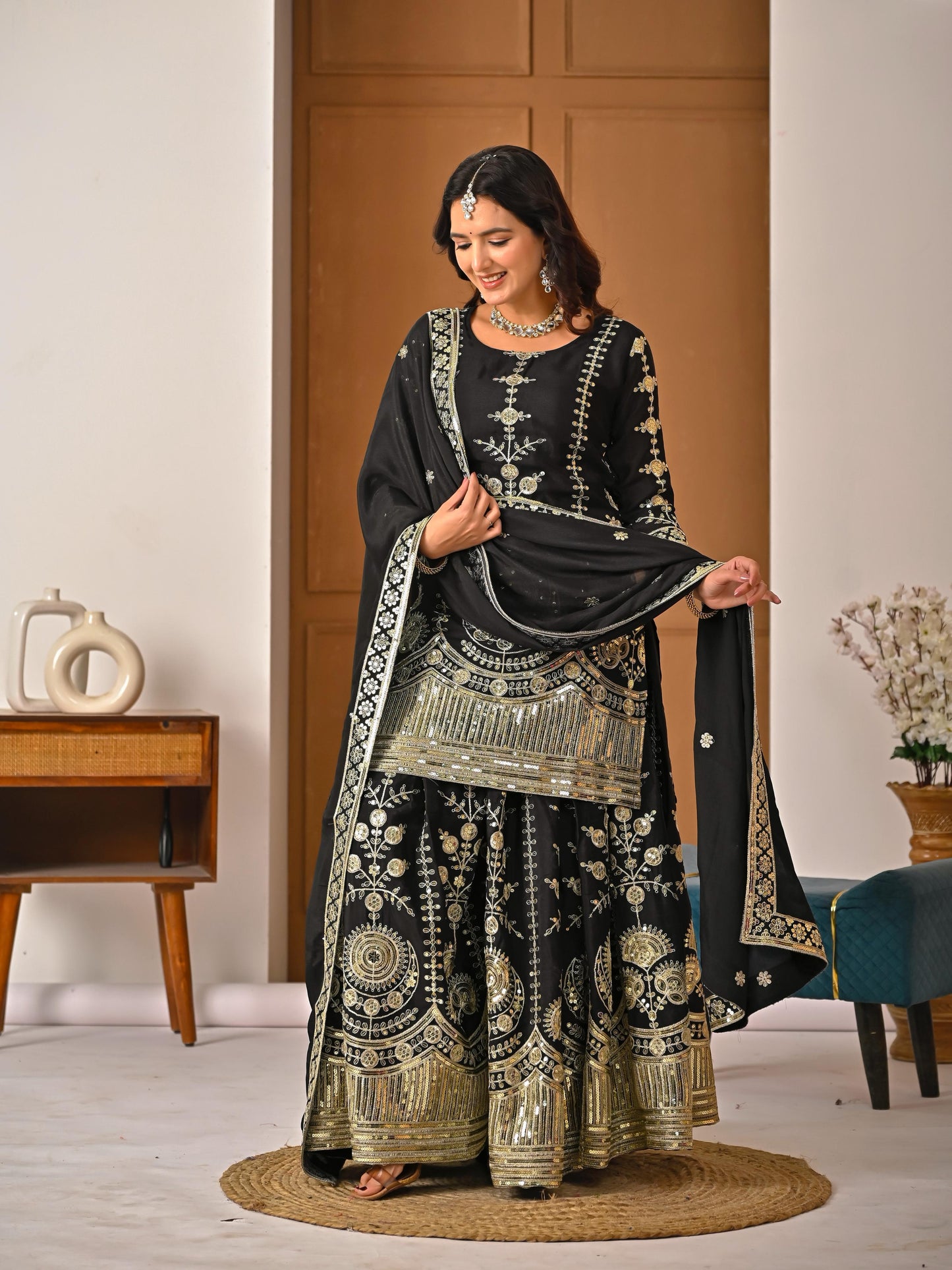 Launching New Designer Party Wear Look Top , Sharara Plazzo and Dupatta