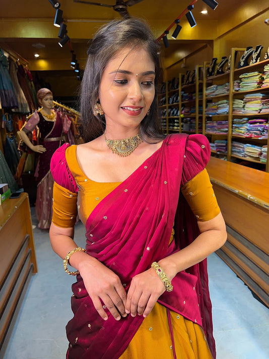 Premium Rangoli Silk Embroidery Lehenga Set for Women | 3.5 Meter Flair | Ready to Wear