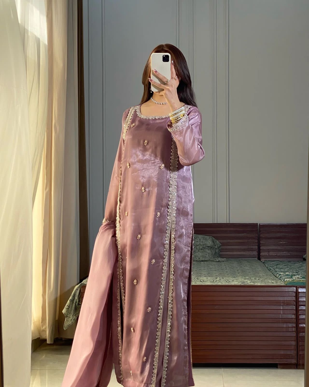 Premium Jimmy Choo Silk Embroidered Suit Set with Fancy Dupatta | Party & Festive Wear