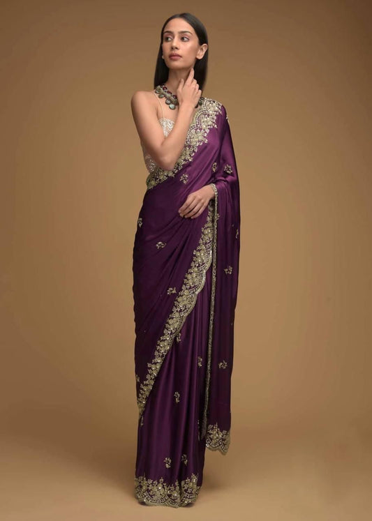 Luxury Black Rangoli Silk Embroidered Saree with Cutwork Border & Sequin Blouse – Party & Wedding Wear