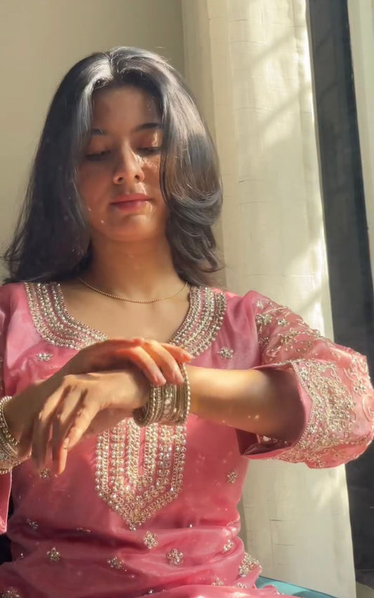 Premium GMY Silk Embroidered Top-Plazzo-Dupatta Set – Party & Festival Wear Collection