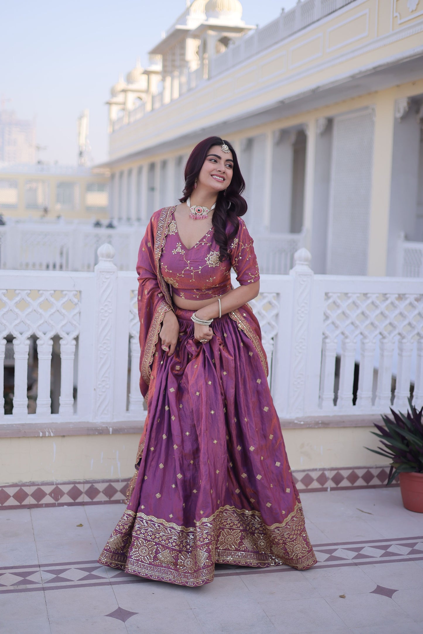 Designer Silk Lehenga Set with Heavy Zari & Sequins Work | Bridal & Festive Wear