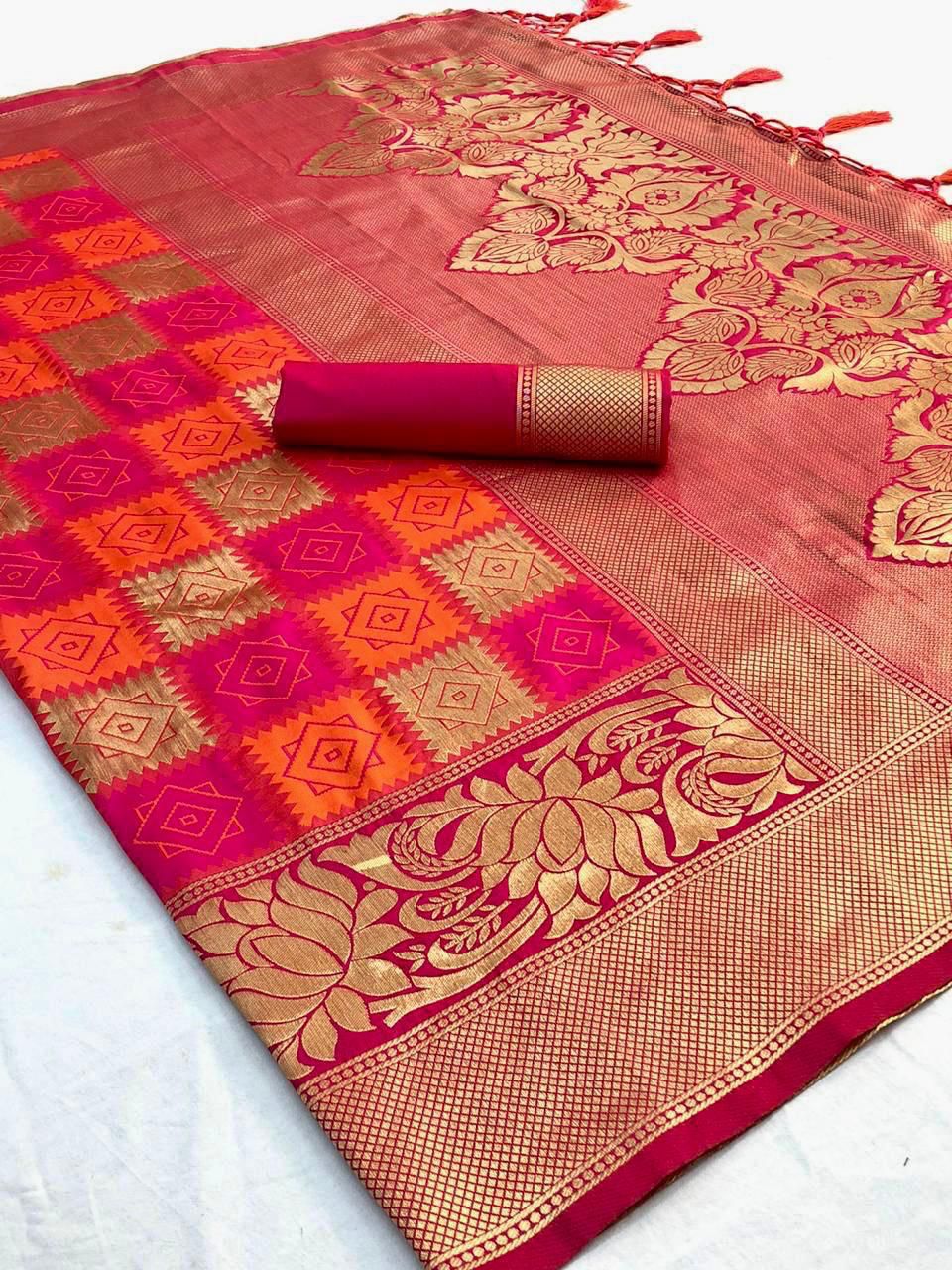 Designer Lichi Silk Saree with All Over Jacquard & Rich Zari Pallu | Premium Party Wear