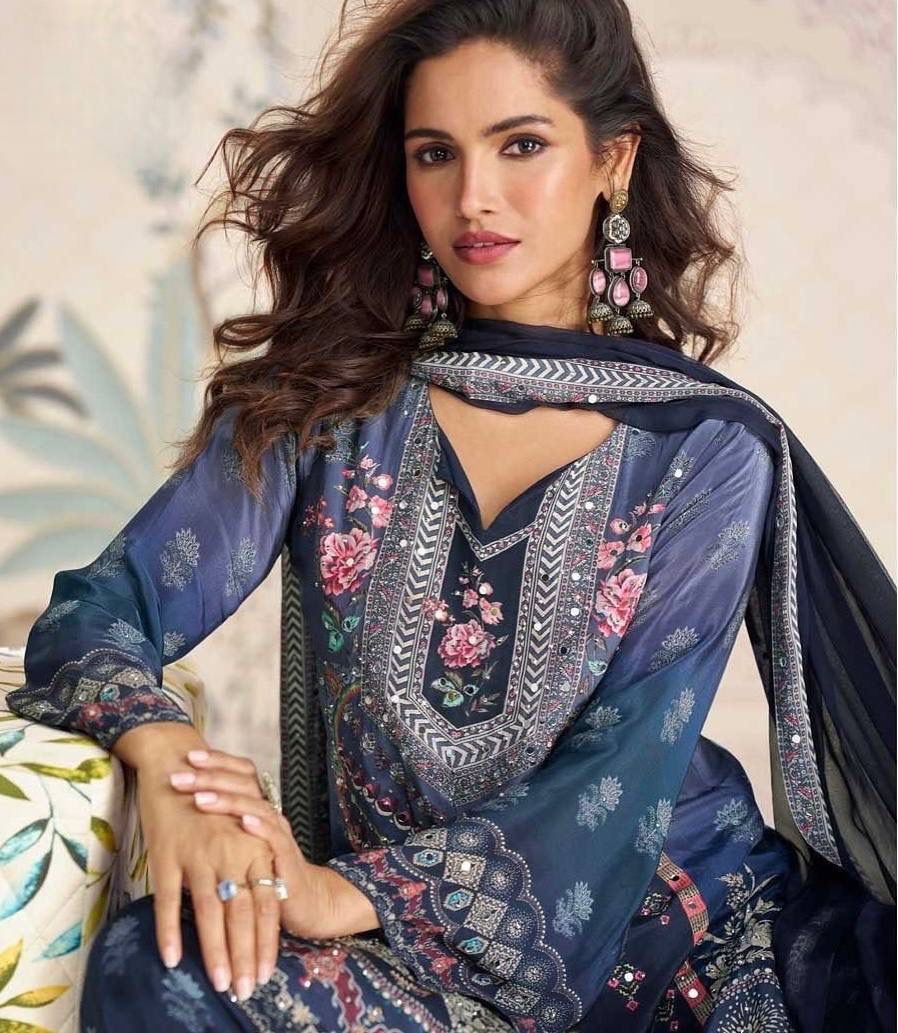 3 PIECE FANCY PRINTED KURTI WITH SHARARA AND BEAUTIFUL DUPATTA