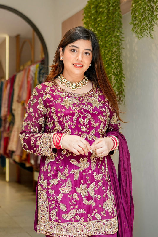 Presenting &nbsp;New Designer Party Wear Look Top-Plazzo and Dupatta With Heavy Embroidery Work