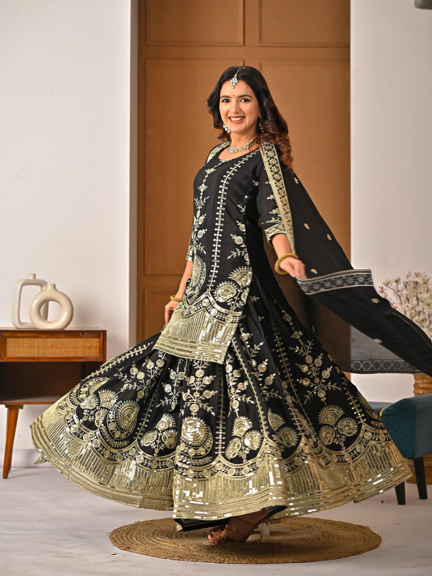 Launching New Designer Party Wear Look Top , Sharara Plazzo &nbsp;and Dupatta