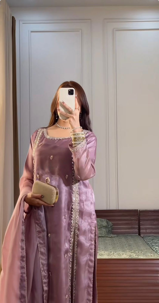 Premium Jimmy Choo Silk Embroidered Suit Set with Fancy Dupatta | Party & Festive Wear