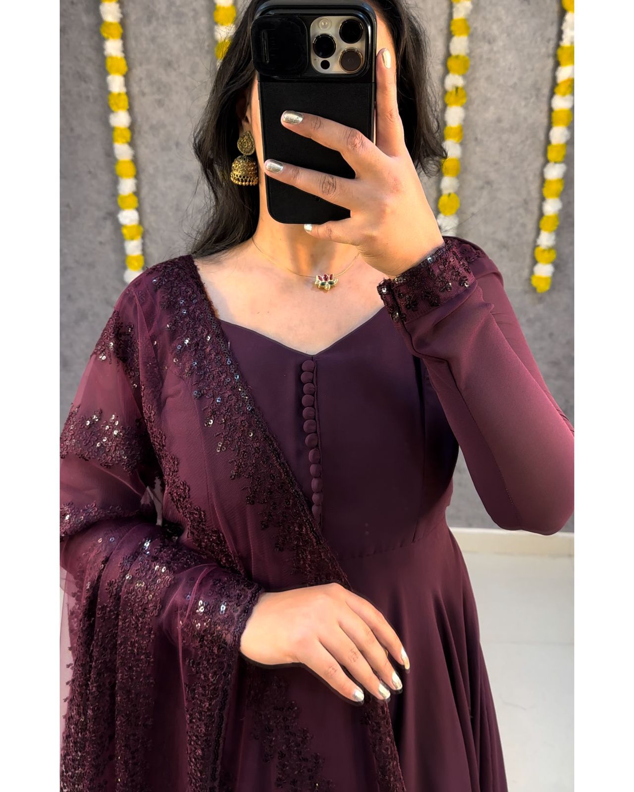 Premium Georgette Party Wear Gown with Net Dupatta
