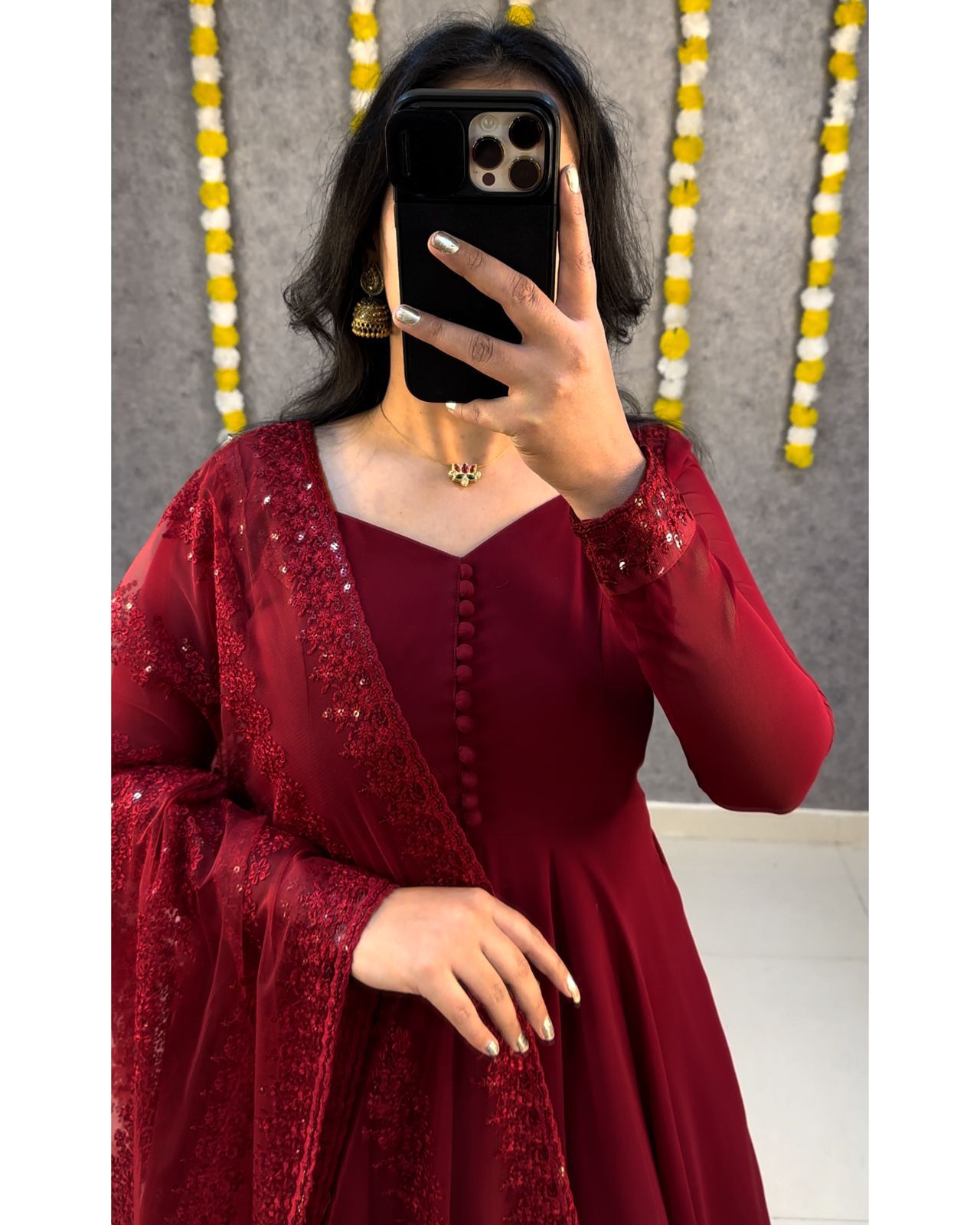 Premium Georgette Party Wear Gown with Net Dupatta