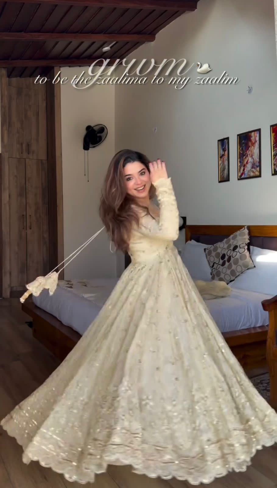 Designer Crunchy Silk Gown with Heavy Embroidery & Lace Border Dupatta – Ready to Wear Set