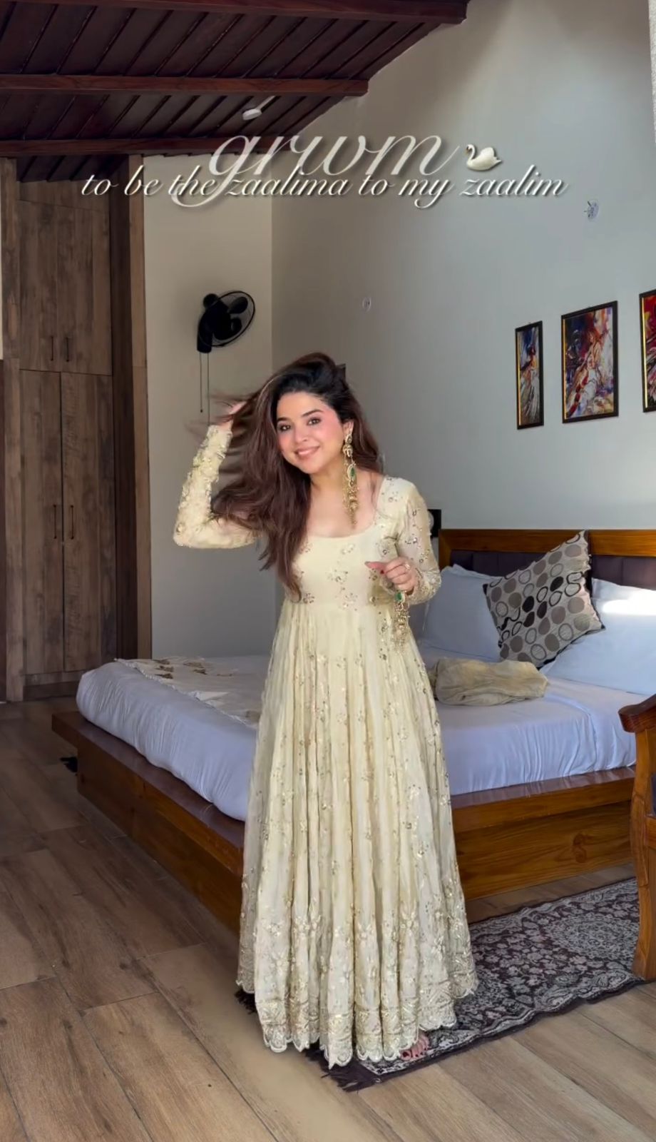 Designer Crunchy Silk Gown with Heavy Embroidery & Lace Border Dupatta – Ready to Wear Set