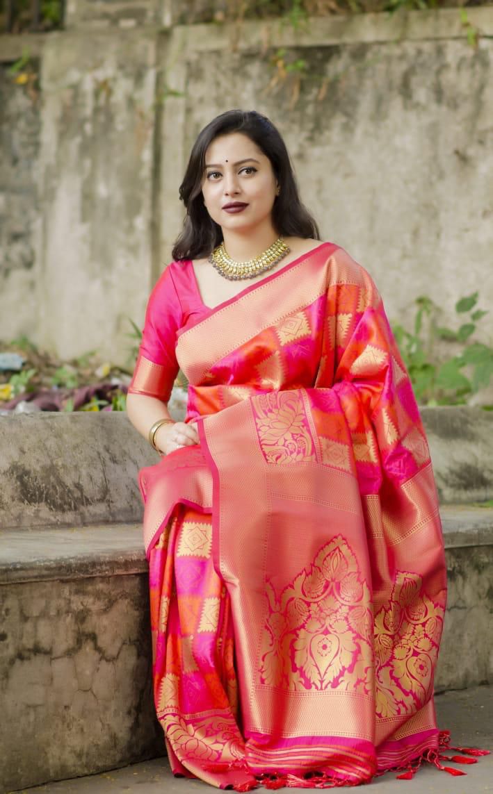 Designer Lichi Silk Saree with All Over Jacquard & Rich Zari Pallu | Premium Party Wear