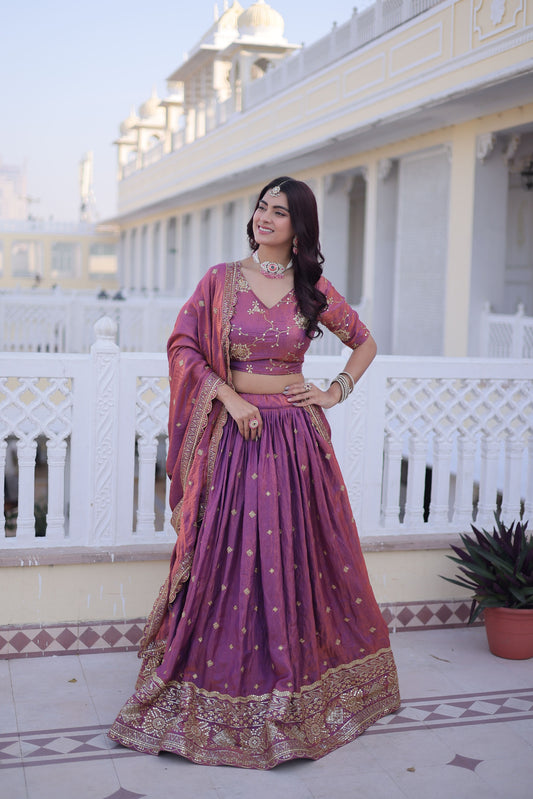 Designer Silk Lehenga Set with Heavy Zari & Sequins Work | Bridal & Festive Wear